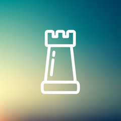 Chess Rook thin line icon