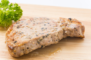 Pork steak with spicy pepper