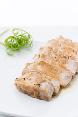 Pork steak slide with spicy pepper