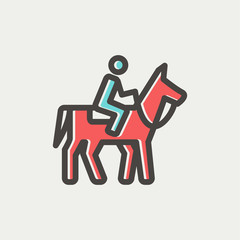 Horse Riding thin line icon