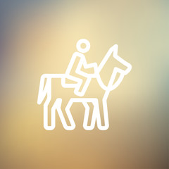 Horse Riding thin line icon