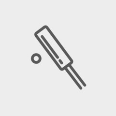 Cricket set game thin line icon