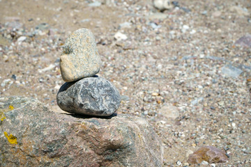 Fototapeta na wymiar Small stack of pebble stones