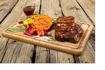 Top, steak, view.
