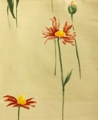 Retro Floral Pattern Fabric Background