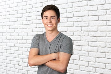 Men, Smiling, T-Shirt.