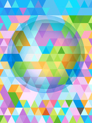 Pastel cover pattern of triangles and big bubble
