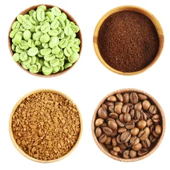 Deurstickers Different coffee beans isolated on white © Africa Studio