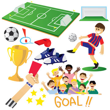 Football or Soccer Cartoon Elements