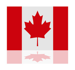 Fototapeta na wymiar reflection flag canada