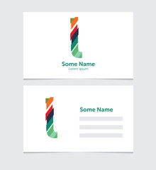 Business card vector template, letter l
 logo