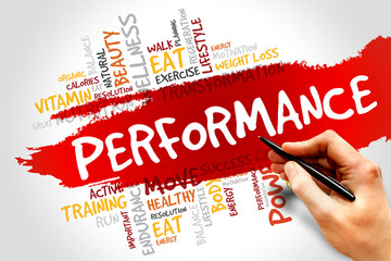 PERFORMANCE word cloud, fitness, sport, health concept