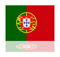 Obraz premium reflection flag portugal