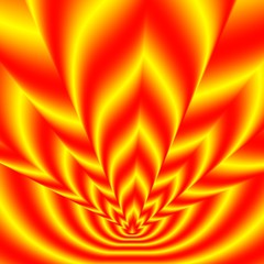 Concentric symbols moved red-yellow blurred flame 