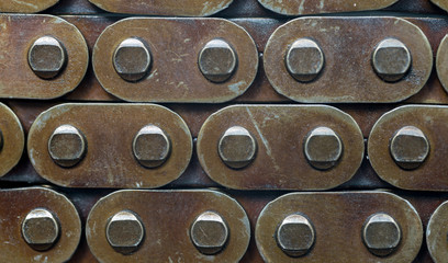 engine chain Close up steel background