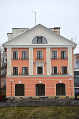 Fototapeta premium Golden Embankment -residential area in historical place in Pskov at the Pskova river