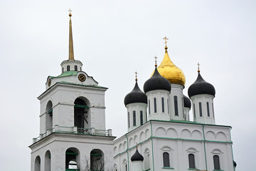 Famous Trinity cathedral in the Pskov city, Russia