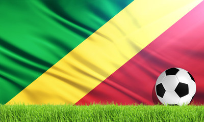 Fototapeta premium The National Flag of Republic of the Congo