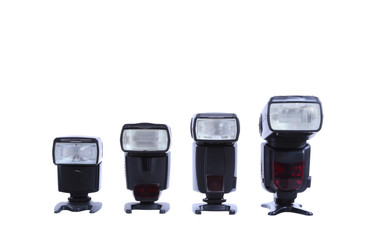 Photo camera flashes isolated on white