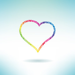 Heart contour made of hearts. Vector illustration