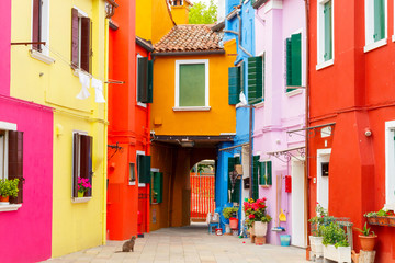 Kolorowy zakątek na wyspie Burano, Wenecja
