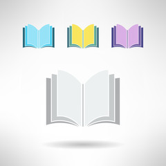 Set of simple book icons. Notebook sign. Learning and library