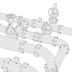 2d illustration of industrial pipes