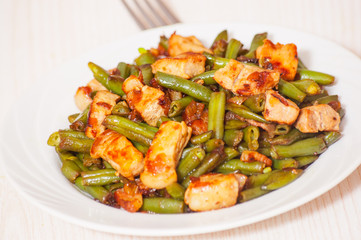 fried green beans with meat