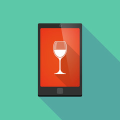 Long shadow phone icon with a glass
