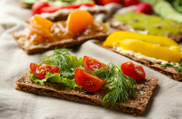 Still life with vegetarian sandwiches