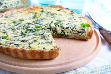 Feta cheese and spinach  tart