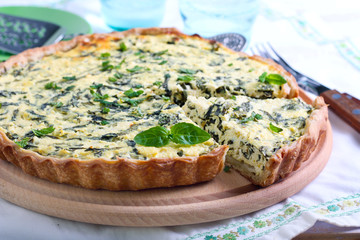 Feta cheese and spinach  tart