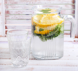 Citrus and mint sparkling water