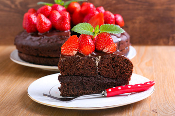 Two layers chocolate cake
