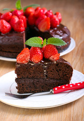 Two layers chocolate cake