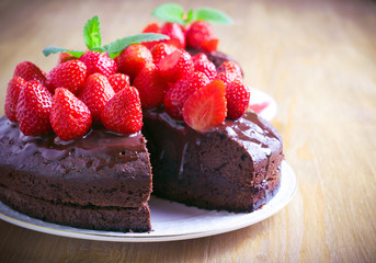 Two layers chocolate cake