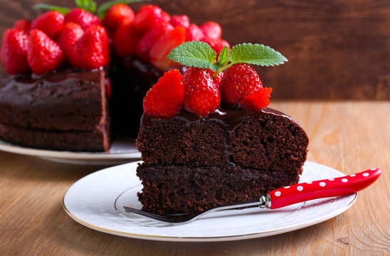 Two layers chocolate cake