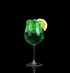 modern fresh coctail on the black background