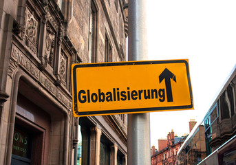 Fototapeta na wymiar Strassenschild 44 - Globalisierung