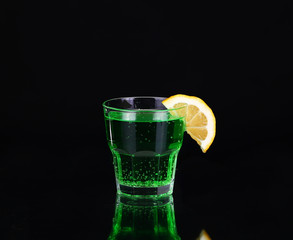 modern fresh coctail on the black background