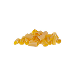 heap of pasta on white background