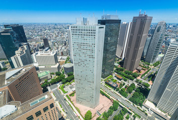 東京　西新宿の高層ビル群