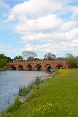 Fototapeta na wymiar Great Barford Bridge, Great Barford, Bedfordshire, England