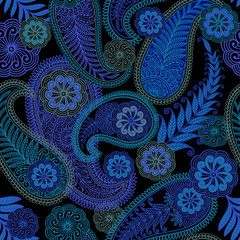 seamless pattern with paisley ornament