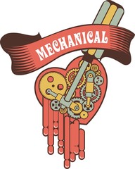 Steampunk mechanism heart