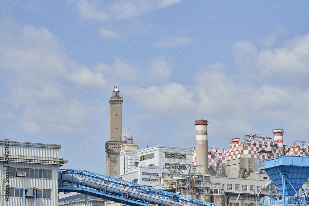 Wall mural electric power plant in genova