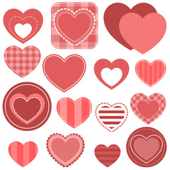 Set of red hearts