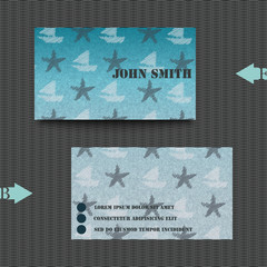 Business card template with summer background.