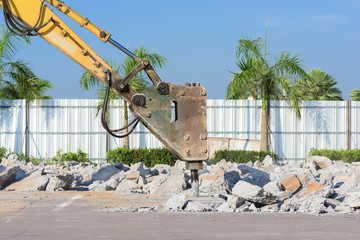 breaking concrete road