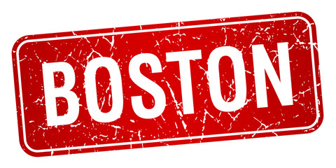 Boston red stamp isolated on white background